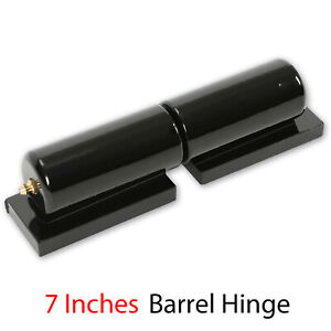 7" Barrel Hinge | Gloss BLK | Heavy Duty Pair Weld on Metal Gates Doors | 1 Pack