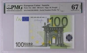 Euro 100 Euro Austria 2002 P 18 n Superb Gem UNC PMG 67 EPQ - Picture 1 of 3