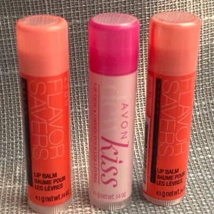 Avon Flavor Savers & Kiss Lip Balm Moisturizing .14 oz New Lot of 3 - Picture 1 of 3