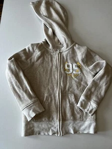 OSHKOSH B’GOSH Girls Kids Size 4 Top Sweater Cardigan Long Sleeve Full Zip Hood - Picture 1 of 9