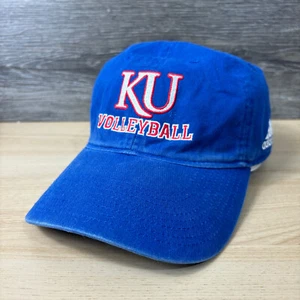 Kansas Jayhawks Hat Cap Strap Back Blue Adidas Volleyball Adjustable - Picture 1 of 9