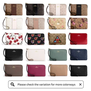 COACH Women's Small Corner Zip Wristlet Pouch Wallet Purse - Picture 1 of 277