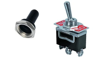 INTERRUPTOR DE PALANCA SPDT ON-ON 3P MEDIANO/DE SERVICIO 20 AMPERIOS-125V CUBIERTA DE GOMA SUAVE #ST91/66-5002 - Imagen 1 de 3