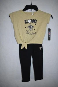 Juego de 2 piezas de camisa y pantalones para bebés y niñas New Orleans Saints LOVE THE SAINTS - Imagen 1 de 3