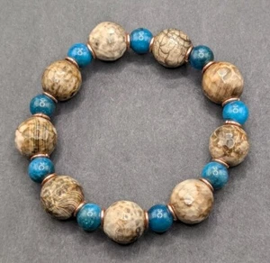 Women's Red Black Mixed Beaded Wire Wrapped  Bracelet (15cm) Xsmall Wrist - Picture 1 of 7