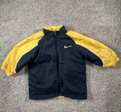 Vintage Nike Reversible Jacket Full Zip Blue Yellow Kids Sweatshirt 3T - Image 1 of 4