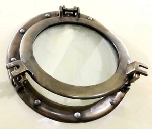 Antique Nautical Porthole Mirror Brass Finish Cabin Wall British Royal Look - Picture 1 of 5