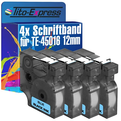 4x Schriftband für Dymo 45016 LabelManager 100 120P 150 160 200 450 500TS 350 - Bild 1 von 2