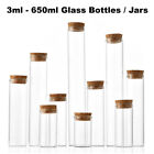 Bulk Buy 3ml-650ml Tiny Transparent Glass Bottle Wide Opening Cork Bottles Jars