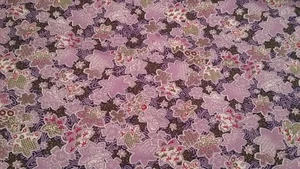 NEW--100% Premium Cotton Light Weight Fabric Abstract Floral Design Purple Tones - Picture 1 of 3