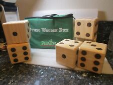 Peter Pan Giant Wooden Yard Dice Outdoor Lawn Game 3.5 Inches Carrying Case Rare