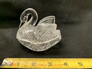 Schöne Kristall Schwan Schmuckschatulle mit Etikett Made in Taiwan 24% Bleikristall klar - Bild 1 von 6
