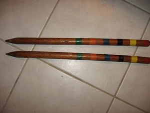 2 Sears Ted Williams Holz Krocket Pfähle 20" - Bild 1 von 1