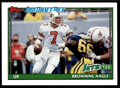 1991 Topps Browning Nagle Rookie New York Jets #481 - Image 1 of 2