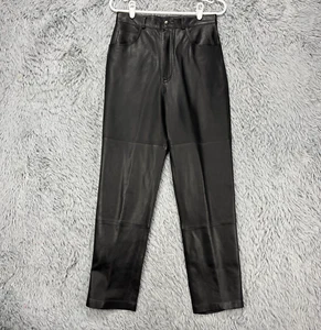 Vintage Tibor Lederhose Damen 10 schwarz 80er Glam Punk Retro Goth Biker - Bild 1 von 10