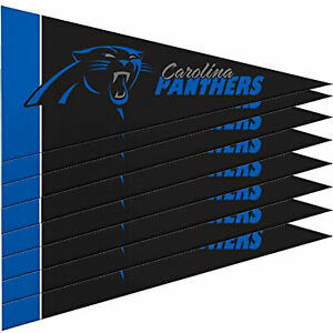Carolina Panthers Mini Pennant Banner Flags 4" x 9" Fan Cave Decor 8 Pk Set