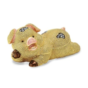 Bejeweled PANDY POSH süßes goldenes Schwein Schmuckkästchen - Bild 1 von 6