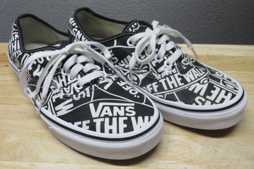 Sneakers basse VANS Doheny OTW Repeat nere bianche stampa logo taglia uomo 7 US EUC