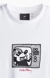 Camiseta Blanca Unisex Keith Haring Mickey Mouse H&M Talla XXL 2XL - Imagen 1 de 4