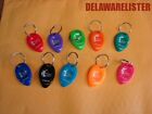 **DELAWARE LOTTERY Lot of 10 Scratch-Off Ticket Key Chains Different Colors New