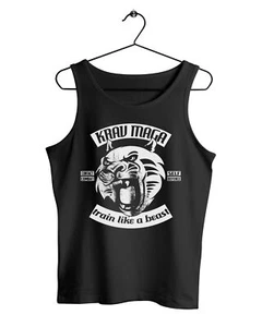 Herren Tank Top Muscle Shirt Krav Maga Train like a Beast Defence KM16620TT - Picture 1 of 1