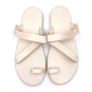 Ancient Greek Sandals Magda Off White Leather Open Toe Slides Sz 42 / 12 US - Picture 1 of 10