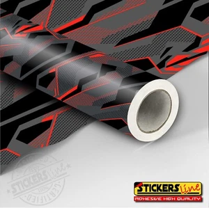 Pellicola mimetica Wrapping mimetico camo Geometric RED STORM auto tuning moto - Foto 1 di 5