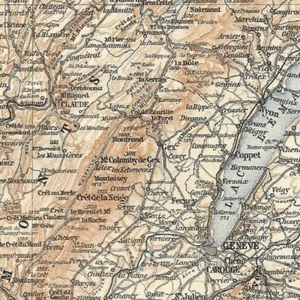De Lons le Saunier à Morez (Genève) - - Géographie France - Carte ancienne 1895 - Picture 1 of 2
