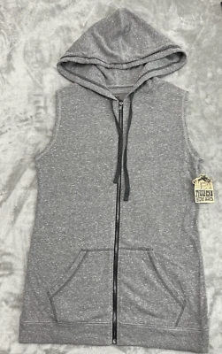 Chaleco MALIBU SURF SHACK Mujer Gris Medio Cremallera Completa Sin Mangas Sudadera con Capucha Bolsillos Foto 1 de 4