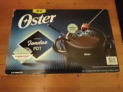 Pote de fondue elétrico Oster - 3 quartos diamante infundido antiaderente com 8 garfos novo na caixa - Imagem 1 de 4
