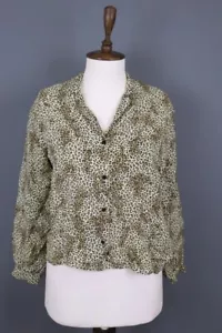 Anine Bing Gina Stricken mehrfarbig Tiere bedruckt Cupro Shirt Oberteil Bluse Größe 34 - Bild 1 von 19