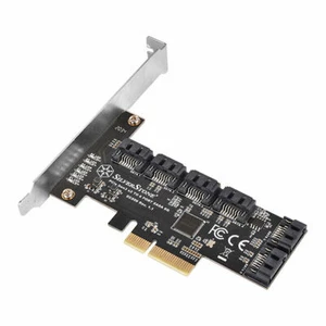 Silverstone SST-ECS06 6Port SATA Gen3 (6Gbps) Non-RAID PCI-E Low Profile Card - Picture 1 of 5