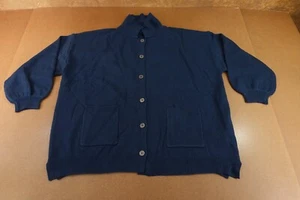 Bloomchic Womens Plus Size 26 Dark Blue Pocketed Collared Button Up Sweater NWT - Picture 1 of 9
