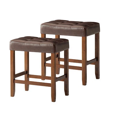 Maven Lane Home Harper Counter Stool in True Walnut Wood Finish, 2pc (For Parts) - Image 1 of 4