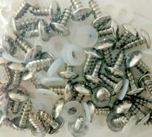 Cessna, Piper 6X3/8-A-TR-PH-SS SHT MET SCREW & STAMPED NYLON #6 WASHER 50 pcs AC - Picture 1 of 4