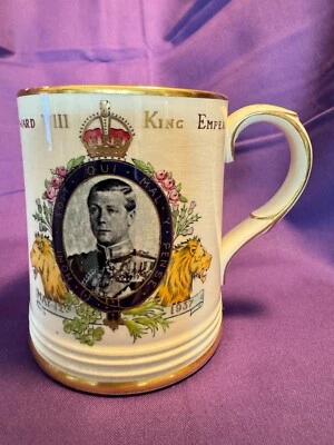 King Edward VIII [Unrealized] Coronation (1937) - Thomas Good Pottery Mug - EC - Image 1 of 4