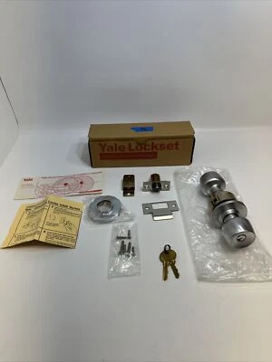 Yale Door Knob Entry Lock BR5307/380N 26D Satin Chrome 2-1/8"BS NEW (B) - Image 1 of 4