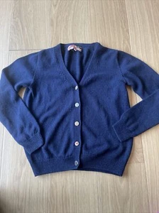 Navy Vintage Retro Edy and & Bridge Knitted Cardigan Unusual Buttons 8/10 Small - Picture 1 of 4