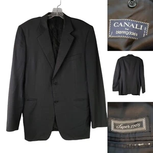 CANALI Coat Sport Jacket Blazer Wool Gray Herringbone Two Button Mens 42 US 52 - Picture 1 of 11