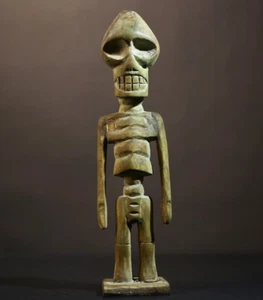 Estatua africana Tiv esqueleto tribal tallado madera espíritu figura Nigeria-G5078 - Imagen 1 de 24