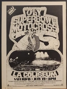 1974 Superbowl of Motocross Race Advertisement LA Coliseum - Bild 1 von 1