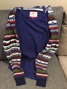 Joe Browns Small Blue Jumper Small Worn Twice Beautiful Patterns With Hood - Picture 1 of 2