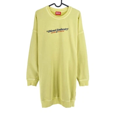 Diesel Mujer Grisáceo Amarillo D-Robbie-Ind Tripulante Vestido Cuello TALLA XS - Imagen 1 de 4