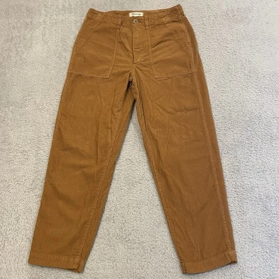Pantalón cargo cónico Madewell Griff para mujer 26 marrón pana algodón panadero utilitario Foto 1 de 4