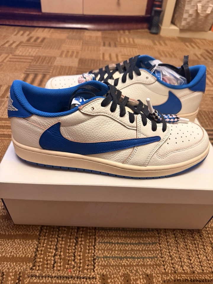 Size 12 - Fragment Design x Travis Scott x Air Jordan 1 Retro OG SP Low Sail... - Image 1 of 4