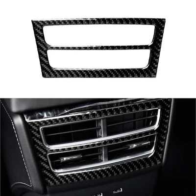 Cubierta del panel de salida de ventilación de aire trasero de fibra de carbono para Tesla Model X 2014-2019 Foto 1 de 4