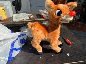 Vintage Gemmy Animated Rudolph The Red Nose Reindeer Talking Singing - Picture 1 of 10