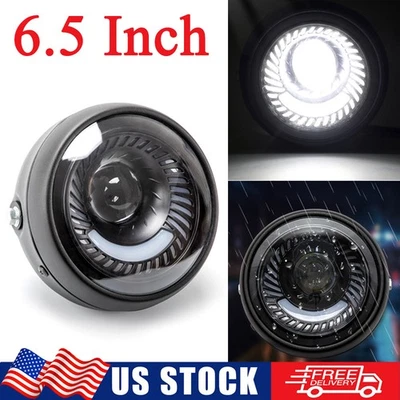 6.5" Motorcycle Led Headlight Round Hi/Lo Beam Head Light Headlamp DRL Universal - Image 1 of 4