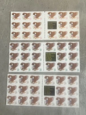 Scott #2595a-2596a-2597a Eagle & Shield (3) Booklets of 17 Stamps - MNH - Image 1 of 2