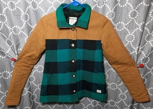 Kavu Plaid Green Cotton Button Front Lined Highland Insulated Jacket Size- XS - Picture 1 of 15